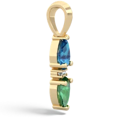 London Topaz Bowtie Drop 14K Yellow Gold pendant P0865