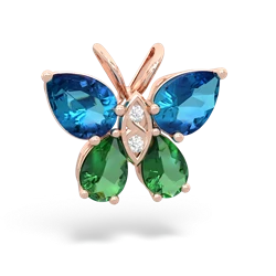 London Topaz Butterfly 14K Rose Gold pendant P2215