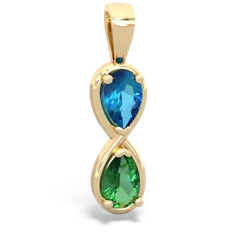 London Topaz Infinity 14K Yellow Gold pendant P5050