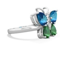 London Topaz Butterfly 14K White Gold ring R2215