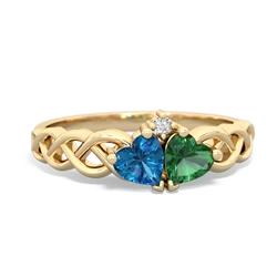 London Topaz Heart To Heart Braid 14K Yellow Gold ring R5870