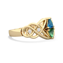 London Topaz Keepsake Celtic Knot 14K Yellow Gold ring R5300