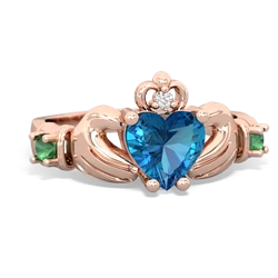 London Topaz Claddagh Keepsake 14K Rose Gold ring R5245