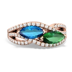 London Topaz Diamond Rivers 14K Rose Gold ring R3070