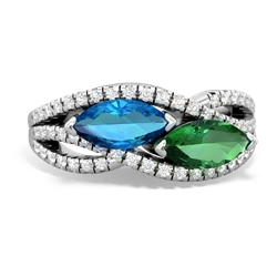 London Topaz Diamond Rivers 14K White Gold ring R3070