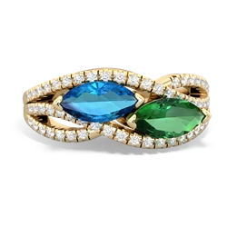 London Topaz Diamond Rivers 14K Yellow Gold ring R3070