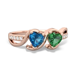 London Topaz Side By Side 14K Rose Gold ring R3090