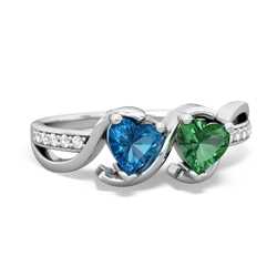 London Topaz Side By Side 14K White Gold ring R3090