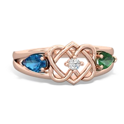 London Topaz Hearts Intertwined 14K Rose Gold ring R5880