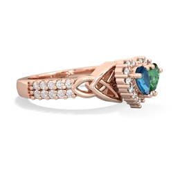 London Topaz Celtic Knot Two Hearts As One 14K Rose Gold ring R2644HRT