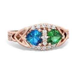 London Topaz Sparkling Celtic Knot 14K Rose Gold ring R2645