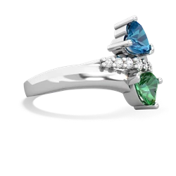 London Topaz Heart To Heart 14K White Gold ring R2064