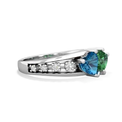 London Topaz Heart To Heart 14K White Gold ring R3342