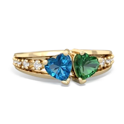 London Topaz Heart To Heart 14K Yellow Gold ring R3342