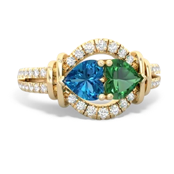 London Topaz Art-Deco Keepsake 14K Yellow Gold ring R5630