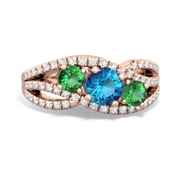 London Topaz Three Stone Aurora 14K Rose Gold ring R3080