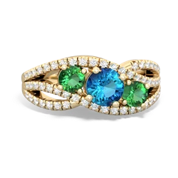 London Topaz Three Stone Aurora 14K Yellow Gold ring R3080