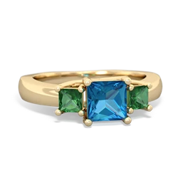 London Topaz Three Stone Trellis 14K Yellow Gold ring R4015