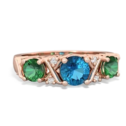 London Topaz Hugs And Kisses 14K Rose Gold ring R5016