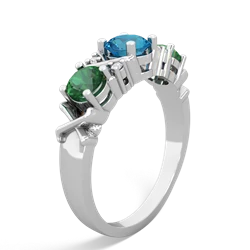 London Topaz Hugs And Kisses 14K White Gold ring R5016