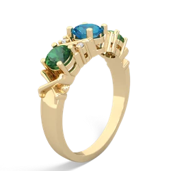 London Topaz Hugs And Kisses 14K Yellow Gold ring R5016