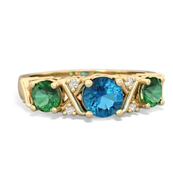 London Topaz Hugs And Kisses 14K Yellow Gold ring R5016