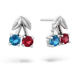 London Topaz Sweet Cherries 14K White Gold earrings E7001