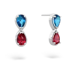 London Topaz Infinity 14K White Gold earrings E5050