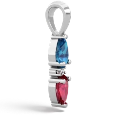 London Topaz Bowtie Drop 14K White Gold pendant P0865