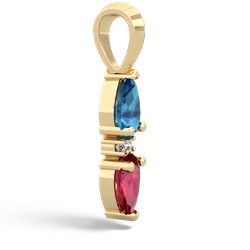 London Topaz Bowtie Drop 14K Yellow Gold pendant P0865