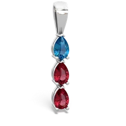 London Topaz Dew Drops 14K White Gold pendant P2251