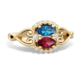 London Topaz Love Nest 14K Yellow Gold ring R5860