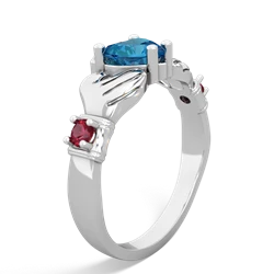 London Topaz Claddagh Keepsake 14K White Gold ring R5245