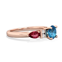 London Topaz 6Mm Round Eternal Embrace Engagement 14K Rose Gold ring R2005