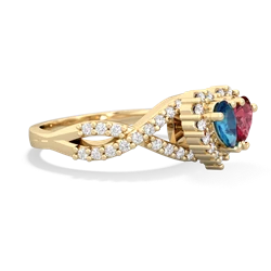 London Topaz Diamond Twist 'One Heart' 14K Yellow Gold ring R2640HRT