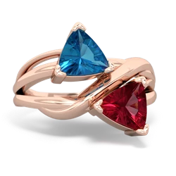 London Topaz Split Band Swirl 14K Rose Gold ring R2341