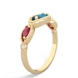 London Topaz Milgrain Marquise 14K Yellow Gold ring R5700