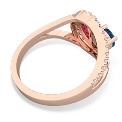 London Topaz Nestled Heart Keepsake 14K Rose Gold ring R5650