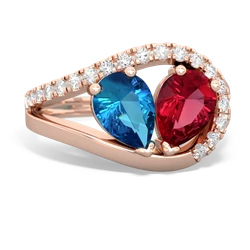 London Topaz Nestled Heart Keepsake 14K Rose Gold ring R5650