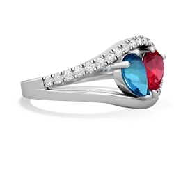 London Topaz Nestled Heart Keepsake 14K White Gold ring R5650