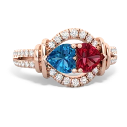 London Topaz Art-Deco Keepsake 14K Rose Gold ring R5630