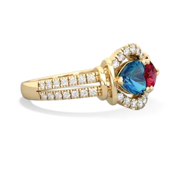 London Topaz Art-Deco Keepsake 14K Yellow Gold ring R5630