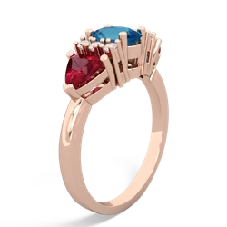 London Topaz Antique Style Three Stone 14K Rose Gold ring R2186