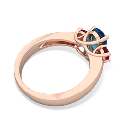 London Topaz Three Stone Oval Trellis 14K Rose Gold ring R4024