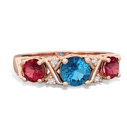 London Topaz Hugs And Kisses 14K Rose Gold ring R5016