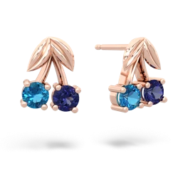 London Topaz Sweet Cherries 14K Rose Gold earrings E7001