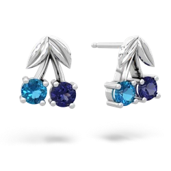 London Topaz Sweet Cherries 14K White Gold earrings E7001