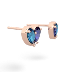 London Topaz 'Our Heart' 14K Rose Gold earrings E5072