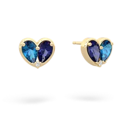 London Topaz 'Our Heart' 14K Yellow Gold earrings E5072