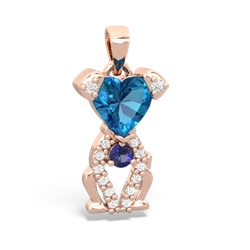 London Topaz Puppy Love 14K Rose Gold pendant P5800